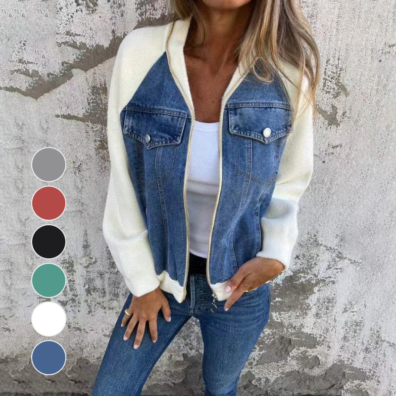 Summer sale New products 49% off🍃🔥New fashionable creative denim spliced jacket for women