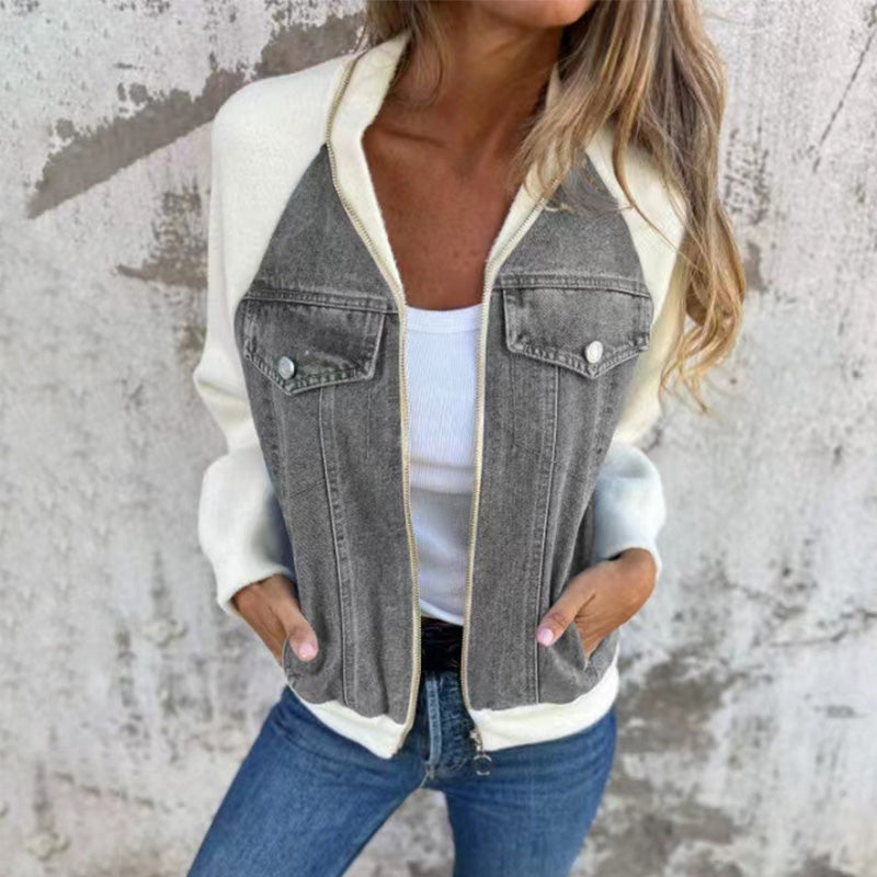 Summer sale New products 49% off🍃🔥New fashionable creative denim spliced jacket for women