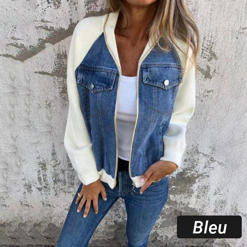 Summer sale New products 49% off🍃🔥New fashionable creative denim spliced jacket for women